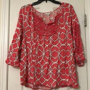 Coral colored crown and ivy top